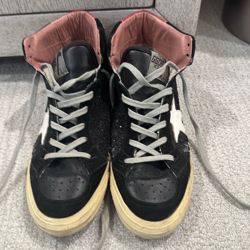 Golden Goose Black and Pink Sneakers
